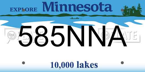 585NNA Minnesota License Plate