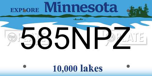 585NPZ Minnesota License Plate