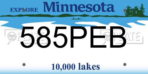 585PEB Minnesota License Plate