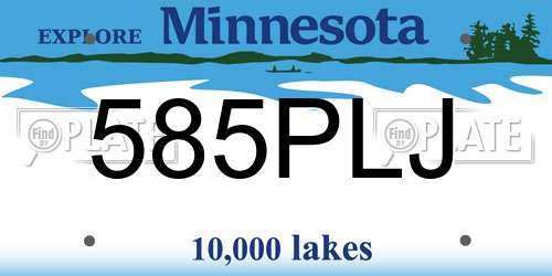 585PLJ Minnesota License Plate