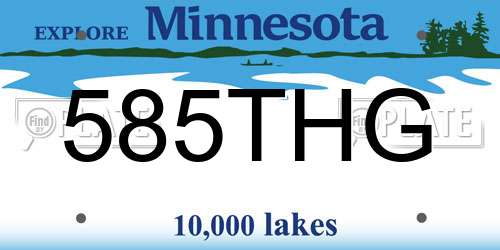 585THG Minnesota License Plate