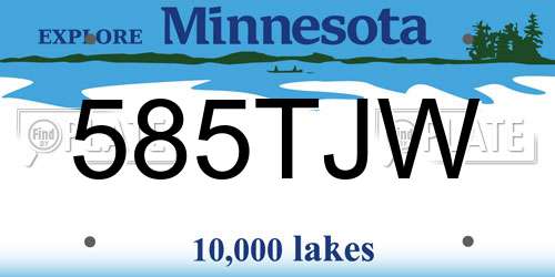 585TJW Minnesota License Plate