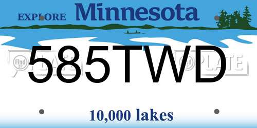 585TWD Minnesota License Plate