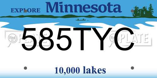 585TYC Minnesota License Plate