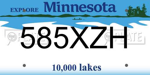 585XZH Minnesota License Plate