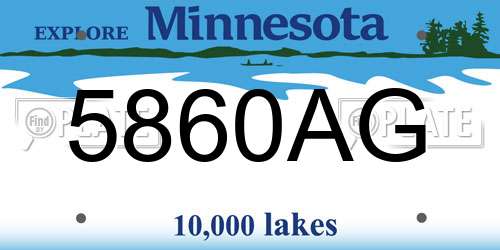 5860AG Minnesota License Plate