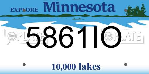 5861IO Minnesota License Plate