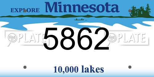 5862 Minnesota License Plate
