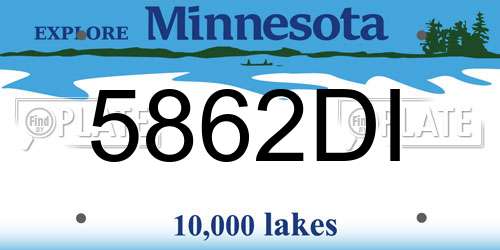 5862DI Minnesota License Plate