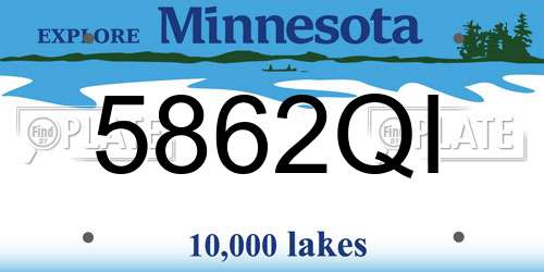5862QI Minnesota License Plate