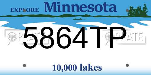 5864TP Minnesota License Plate