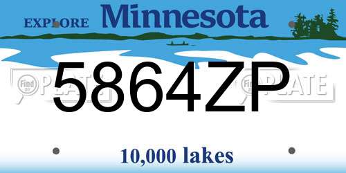5864ZP Minnesota License Plate
