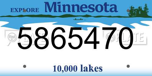 5865470 Minnesota License Plate