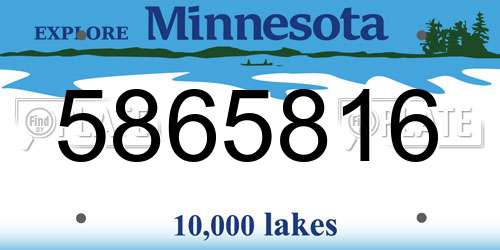 5865816 Minnesota License Plate