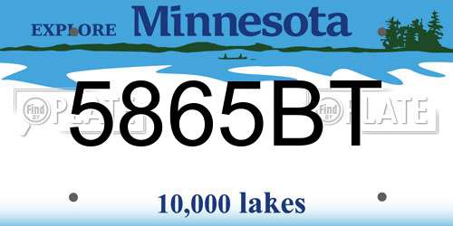 5865BT Minnesota License Plate