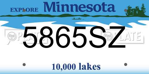 5865SZ Minnesota License Plate