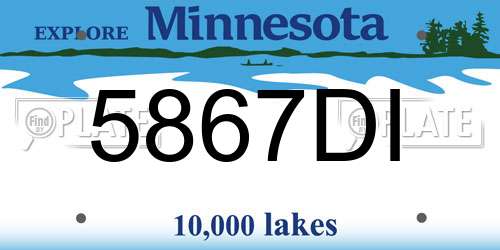 5867DI Minnesota License Plate