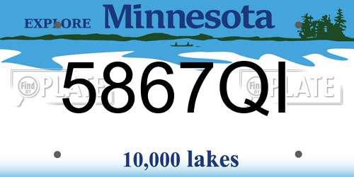 5867QI Minnesota License Plate