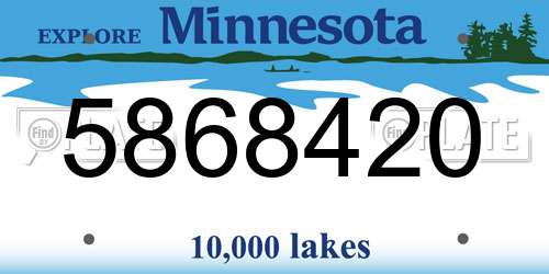 5868420 Minnesota License Plate