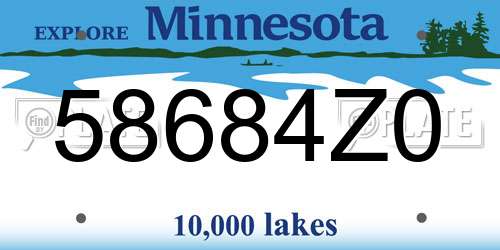 58684Z0 Minnesota License Plate