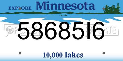 58685I6 Minnesota License Plate