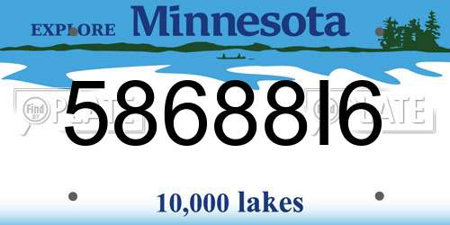 58688I6 Minnesota License Plate