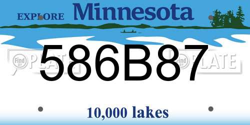 586B87 Minnesota License Plate