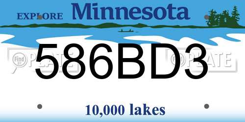 586BD3 Minnesota License Plate