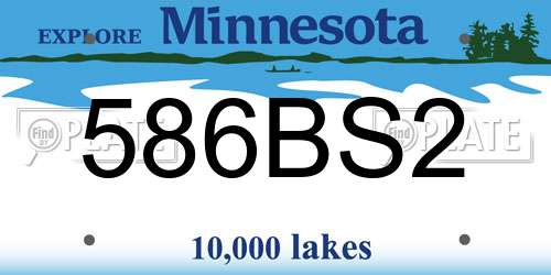 586BS2 Minnesota License Plate