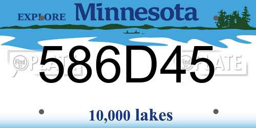 586D45 Minnesota License Plate