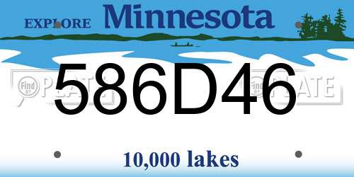 586D46 Minnesota License Plate