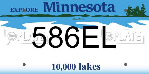 586EL Minnesota License Plate