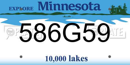 586G59 Minnesota License Plate