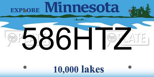 586HTZ Minnesota License Plate