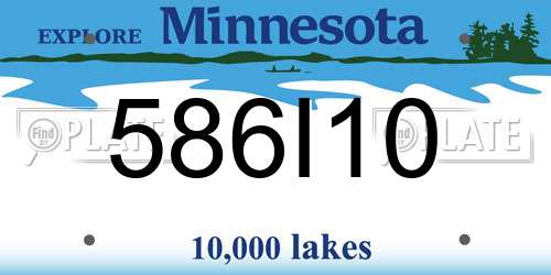 586I10 Minnesota License Plate