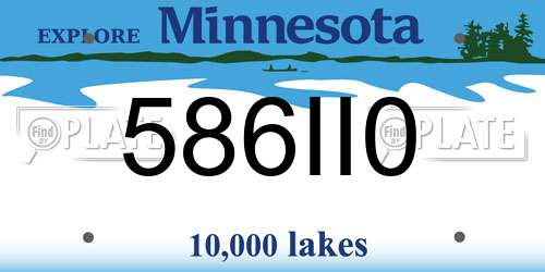 586II0 Minnesota License Plate