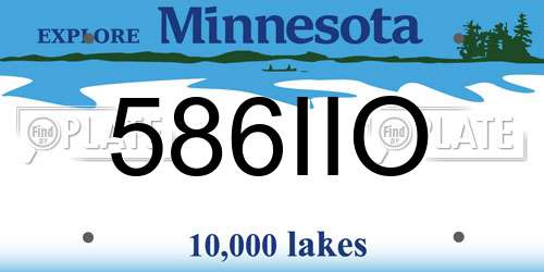 586IIO Minnesota License Plate