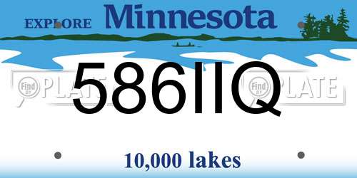 586IIQ Minnesota License Plate