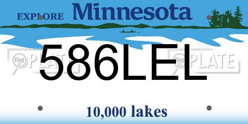 586LEL Minnesota License Plate