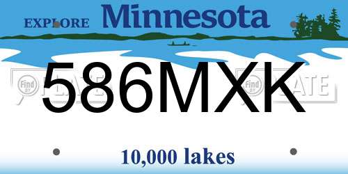 586MXK Minnesota License Plate