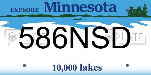 586NSD Minnesota License Plate
