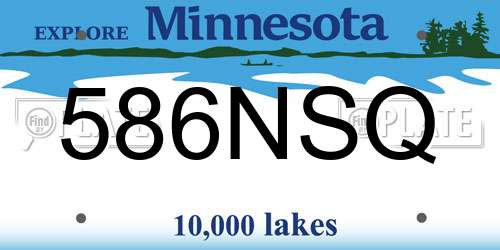 586NSQ Minnesota License Plate