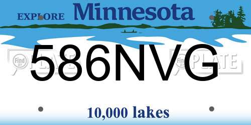 586NVG Minnesota License Plate