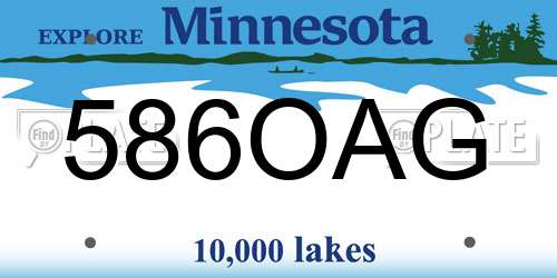 586OAG Minnesota License Plate