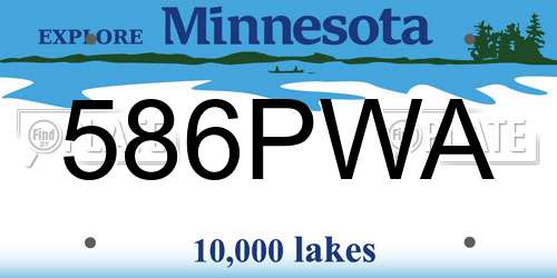 586PWA Minnesota License Plate