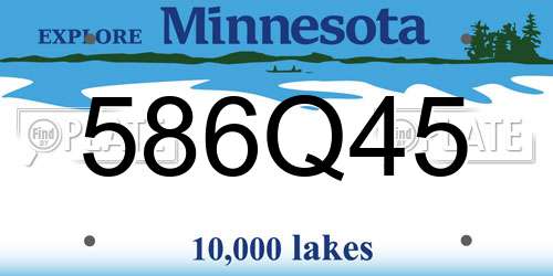 586Q45 Minnesota License Plate