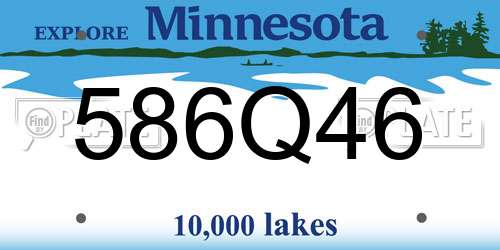 586Q46 Minnesota License Plate