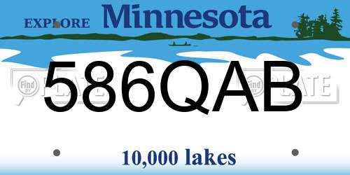 586QAB Minnesota License Plate