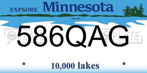 586QAG Minnesota License Plate
