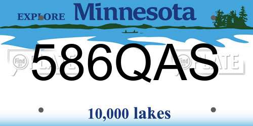 586QAS Minnesota License Plate